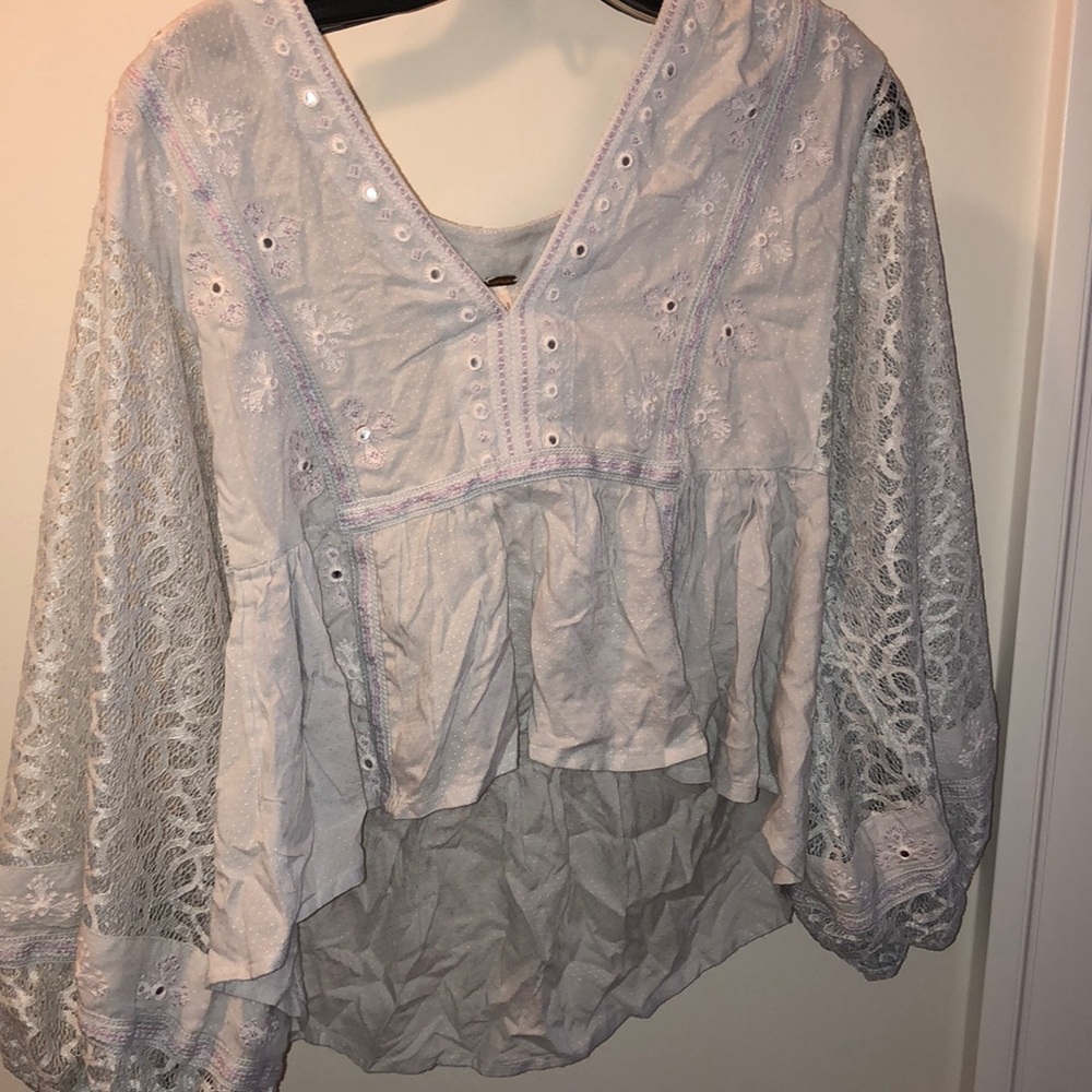 Free People floral lace top